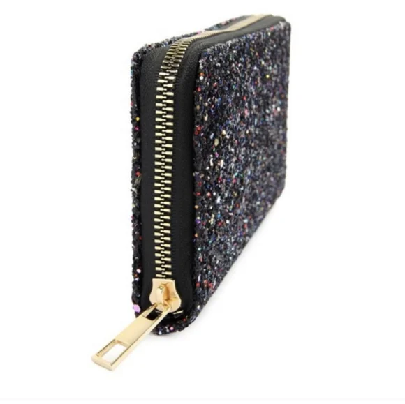 1 Left! Beautiful Black Sparkly Wallet - Picture 2 of 8